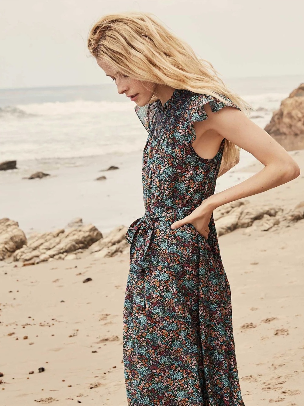 Doen Violetta Dress Navy Lady Bird Floral XS